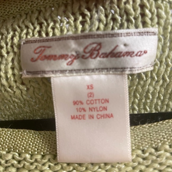 Tommy Bahama Key Lime Green Perfect Summer Sweater 90/10 Cotton-Nylon. XS - Picture 5 of 5